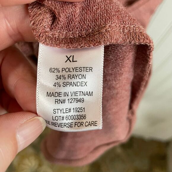 Mind Matter Mauve T-Shirt Dress Puff Sleeve Casual Mini Stretch Knit XL - Picture 7 of 11